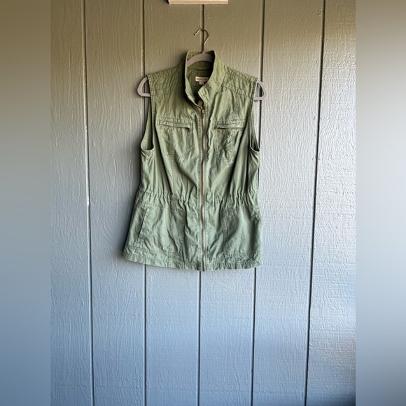 Merona Army Green Cargo Vest Jacket - Picture 2 of 12
